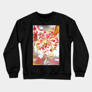 Red Swirly Dream Columbine Flower Crewneck Sweatshirt